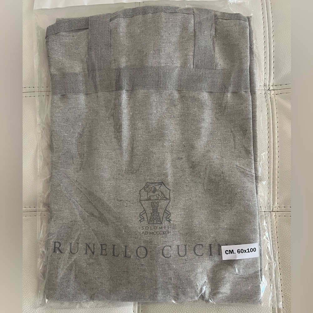 New Brunello Cucinelli Light Gray Travel Cover Dust Bag zipper storage - Picture 2 of 7